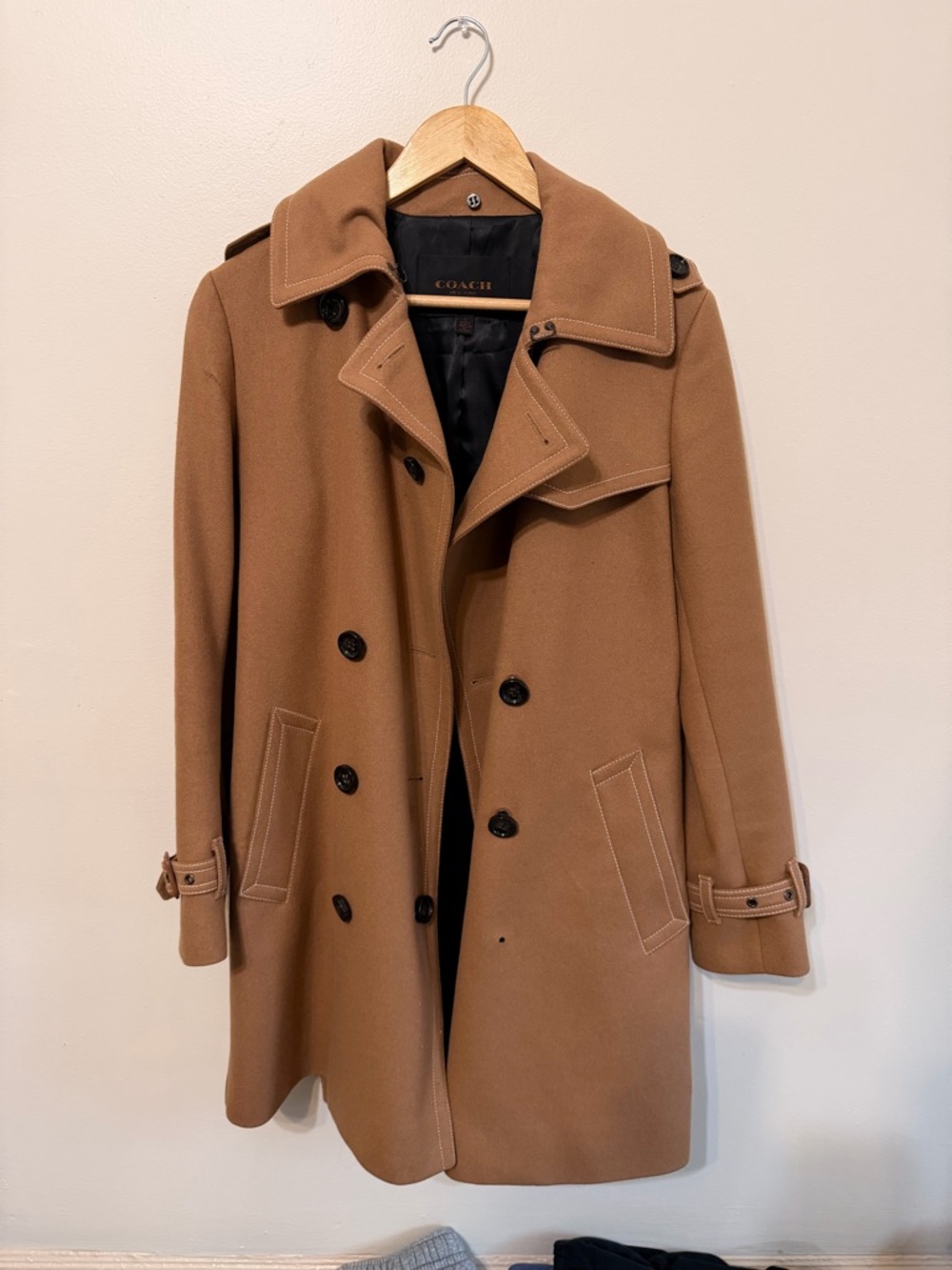 Coach Women’s Camel Double-Breasted Trench Coat - Picture 8 of 8